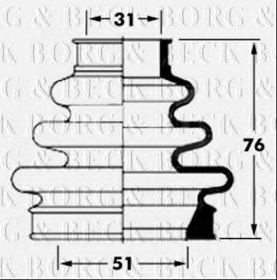 BORG & BECK BCB6063 Пильовик, приводний вал