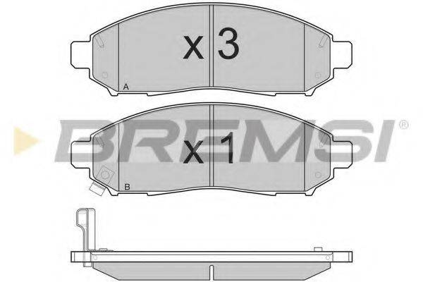 Комплект тормозных колодок, дисковый тормоз BREMSI BP3256
