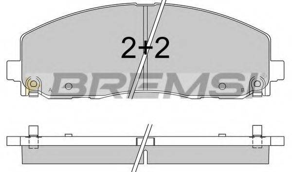 Комплект гальмівних колодок, дискове гальмо BREMSI BP3543