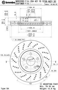 Тормозной диск BREMBO 09.A621.31