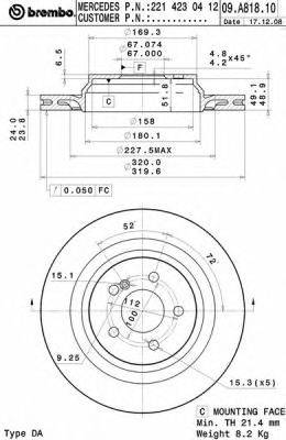 Тормозной диск BREMBO 09.A818.11