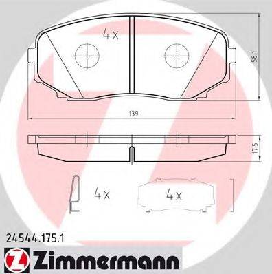 Комплект тормозных колодок, дисковый тормоз ZIMMERMANN 24544.175.1