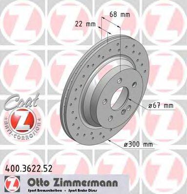 гальмівний диск ZIMMERMANN 400.3622.52