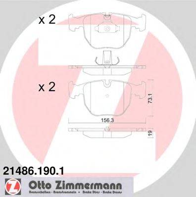 Комплект гальмівних колодок, дискове гальмо ZIMMERMANN 21486.190.1
