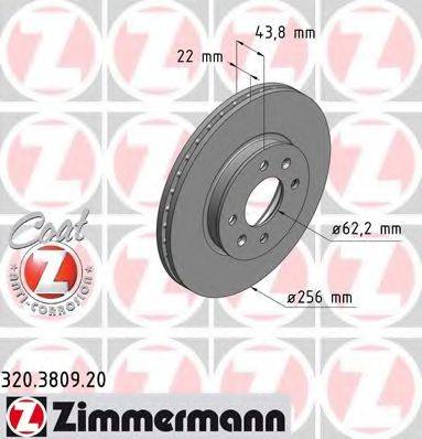 Тормозной диск ZIMMERMANN 320.3809.20