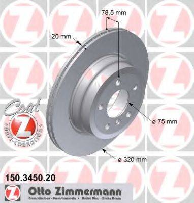 Тормозной диск ZIMMERMANN 150.3450.20