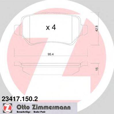 Комплект тормозных колодок, дисковый тормоз ZIMMERMANN 23417.150.2