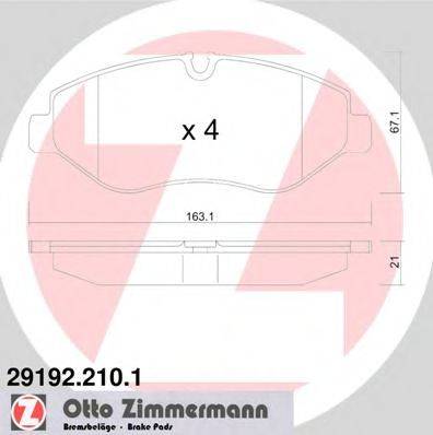 Комплект тормозных колодок, дисковый тормоз ZIMMERMANN 29192.210.1