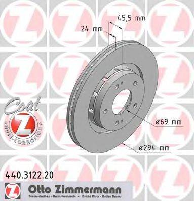 гальмівний диск ZIMMERMANN 440.3122.20