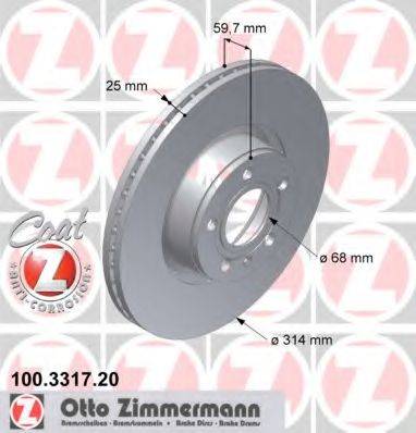 Тормозной диск ZIMMERMANN 100.3317.20
