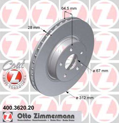 Тормозной диск ZIMMERMANN 400.3620.20