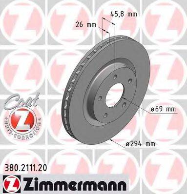 Тормозной диск ZIMMERMANN 380.2111.20