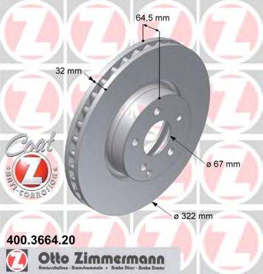Тормозной диск ZIMMERMANN 400.3664.20