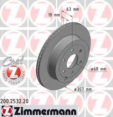 Тормозной диск ZIMMERMANN 200.2532.20