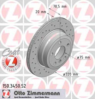 Тормозной диск ZIMMERMANN 150.3450.52