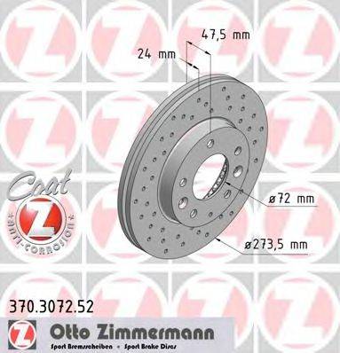 гальмівний диск ZIMMERMANN 370.3072.52