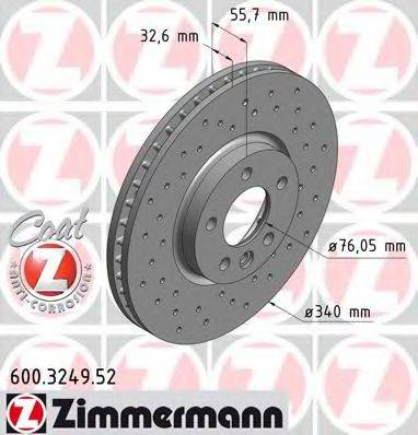 Тормозной диск ZIMMERMANN 600.3249.52