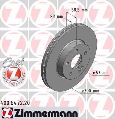 Тормозной диск ZIMMERMANN 400.6472.20