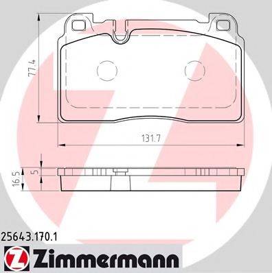 Комплект тормозных колодок, дисковый тормоз ZIMMERMANN 25643.170.1