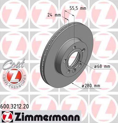 Тормозной диск ZIMMERMANN 600.3212.20