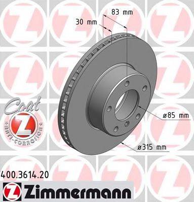 Тормозной диск ZIMMERMANN 400.3614.20
