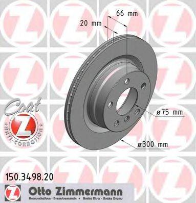 гальмівний диск ZIMMERMANN 150.3498.20