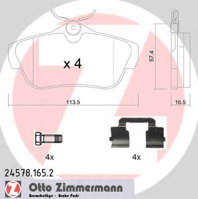 Комплект тормозных колодок, дисковый тормоз ZIMMERMANN 24578.165.2