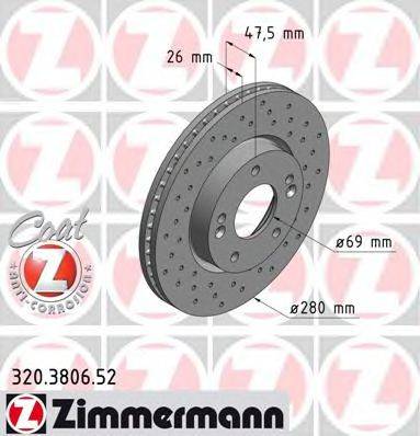 гальмівний диск ZIMMERMANN 320.3806.52