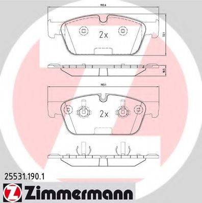 Комплект тормозных колодок, дисковый тормоз ZIMMERMANN 25531.190.1