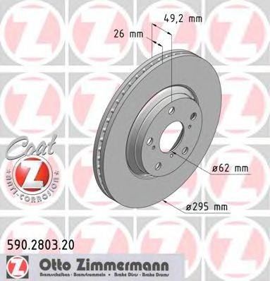 гальмівний диск ZIMMERMANN 590.2803.20