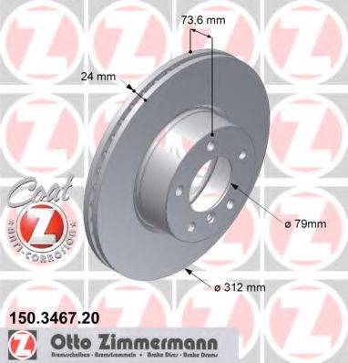 гальмівний диск ZIMMERMANN 150.3467.20