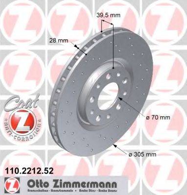 Тормозной диск ZIMMERMANN 110.2212.52