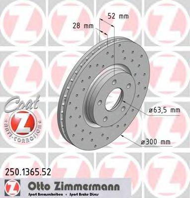 гальмівний диск ZIMMERMANN 250.1365.52