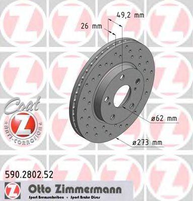 Тормозной диск ZIMMERMANN 590.2802.52