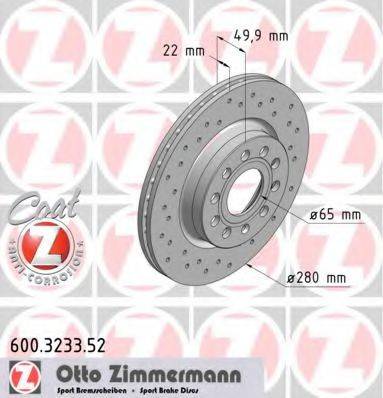 Тормозной диск ZIMMERMANN 600.3233.52