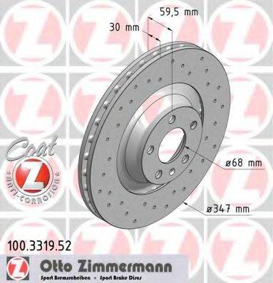 гальмівний диск ZIMMERMANN 100.3319.52