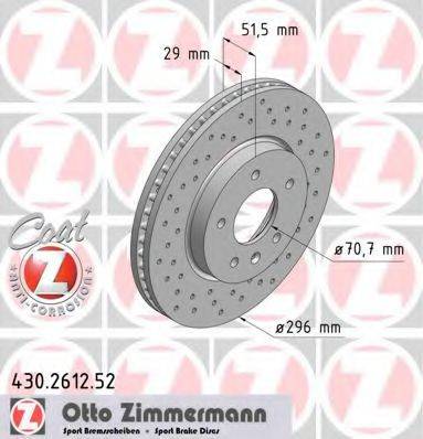 гальмівний диск ZIMMERMANN 430.2612.52
