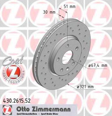Тормозной диск ZIMMERMANN 430.2615.52