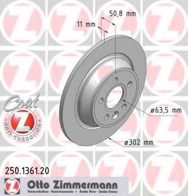 гальмівний диск ZIMMERMANN 250.1361.20