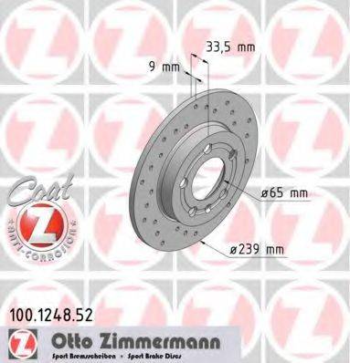 гальмівний диск ZIMMERMANN 100.1248.52