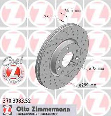 гальмівний диск ZIMMERMANN 370.3083.52