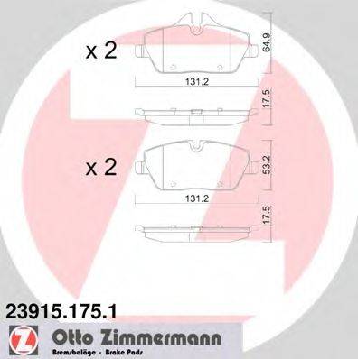 ZIMMERMANN 239151751 Комплект тормозных колодок, дисковый тормоз