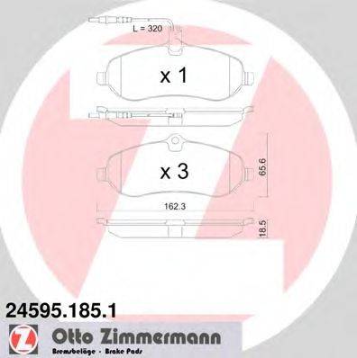 Комплект тормозных колодок, дисковый тормоз ZIMMERMANN 24595.185.1