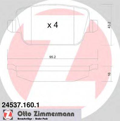 Комплект тормозных колодок, дисковый тормоз ZIMMERMANN 24537.160.1