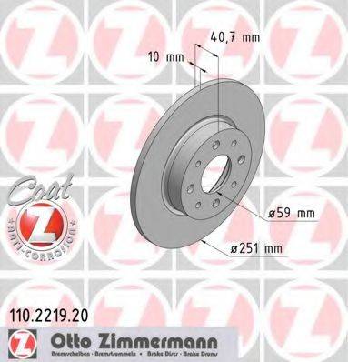 гальмівний диск ZIMMERMANN 110.2219.20