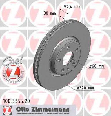 гальмівний диск ZIMMERMANN 100.3355.20