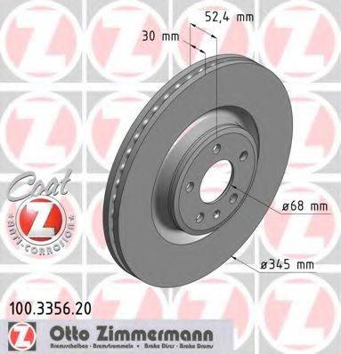 гальмівний диск ZIMMERMANN 100.3356.20