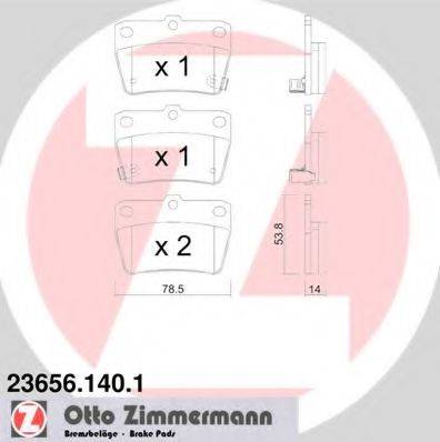 Комплект тормозных колодок, дисковый тормоз ZIMMERMANN 23656.140.1
