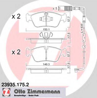 ZIMMERMANN 239351752 Комплект гальмівних колодок, дискове гальмо