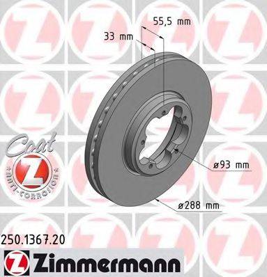 гальмівний диск ZIMMERMANN 250.1367.20